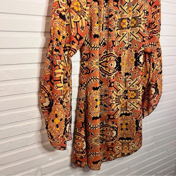 Truth NYC Orange Split Boho Sleeve Off The Shoulder Dress, Women’s Size Small - Picture 2 of 9